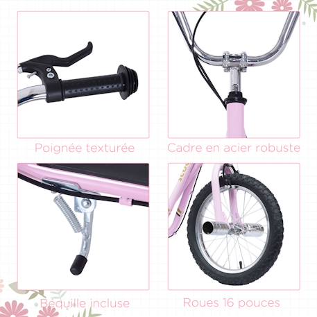 Trottinette patinette freestyle grandes roues pneumatiques ø 41 cm avec pegs Rose 5 - vertbaudet enfant 