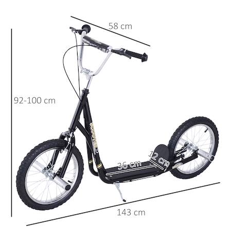 Trottinette patinette freestyle grandes roues pneumatiques ø 41 cm avec pegs Noir 3 - vertbaudet enfant 