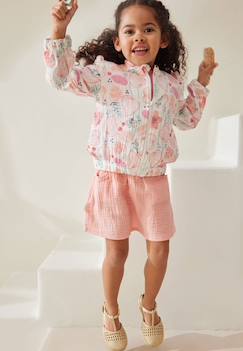 Jupe enfant rose en gaze de coton caraïbes  - vertbaudet enfant