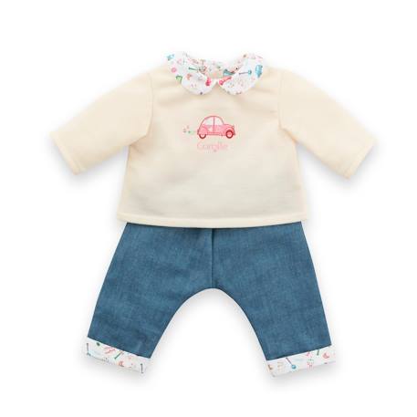 T-shirt manches longues et jean week-end à paris pour poupon 36 cm Multicolore 1 - vertbaudet enfant 