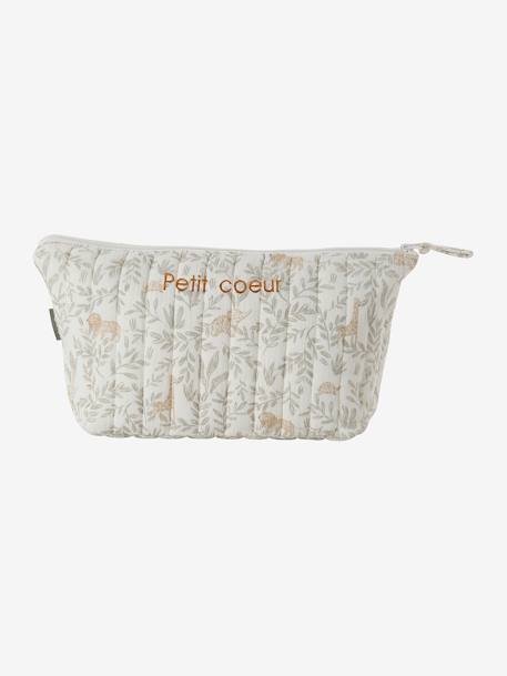 Trousse de toilette enfant en gaze de coton Babylone+bleu grisé+imprimé fleurs grenier+Lovely Leo 1 - vertbaudet enfant 
