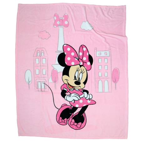 Plaid polaire imprimé toucher extra doux, disney minnie shopping Rose 1 - vertbaudet enfant 