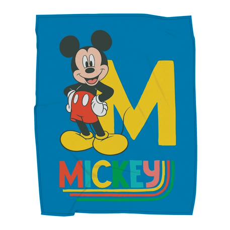 Plaid polaire imprimé toucher extra doux, disney mickey good days Bleu 1 - vertbaudet enfant 