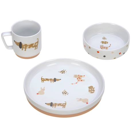 Coffret repas en porcelaine little mateys Blanc+Blanc royal 1 - vertbaudet enfant 
