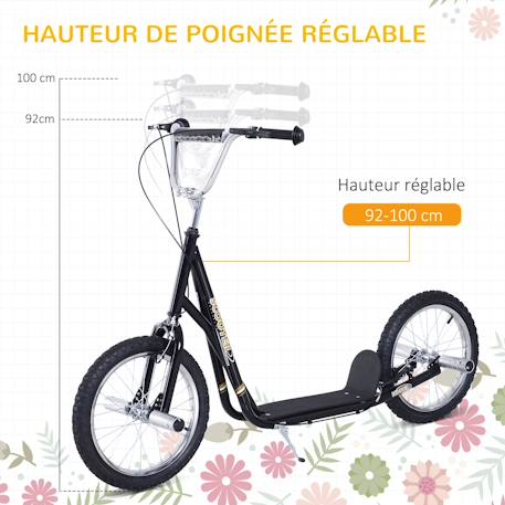 Trottinette patinette freestyle grandes roues pneumatiques ø 41 cm avec pegs Noir 4 - vertbaudet enfant 