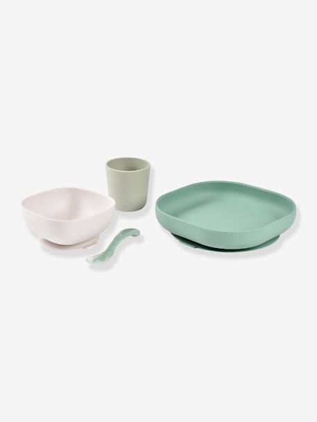 Set vaisselle 4 pièces silicone bleu+bleu+EUCALYPTUS+jaune+jungle+NIGHT BLUE+rose+terracotta+vert sauge 45 - vertbaudet enfant 