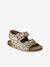 Sandales scratchées cuir motif léopard enfant beige imprimé 1 - vertbaudet enfant 