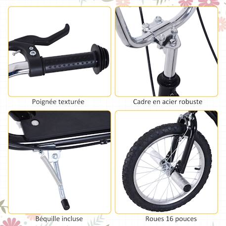 Trottinette patinette freestyle grandes roues pneumatiques ø 41 cm avec pegs Noir 5 - vertbaudet enfant 