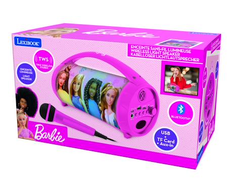Enceinte bluetooth lumineuse avec micro barbie MULTICOLORE 2 - vertbaudet enfant 