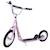 Trottinette patinette enfant grands pneus guidon réglable poignées freins et béquille acier Rose 1 - vertbaudet enfant 