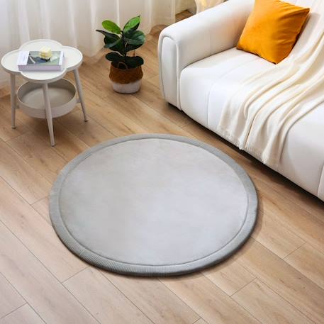 Tapis enfant à mémoire de forme cloud rond Beige+Gris 11 - vertbaudet enfant 