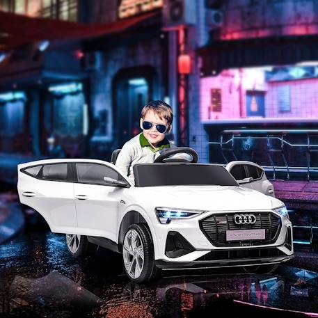 Voiture électrique enfant audi e-tron sportback s line 12 v 8 km/h max. - effets sonores, lumineux - télécommande Blanc+Noir+Rouge 2 - vertbaudet enfant 