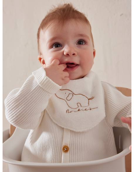 Lot 2 bavoirs éponge & mousseline Beige 2 - vertbaudet enfant 