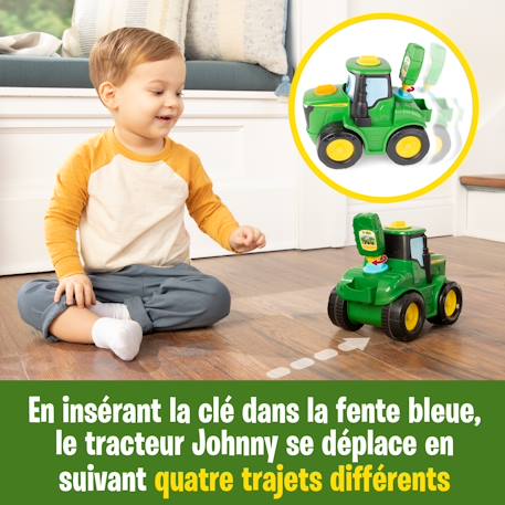Johnny tracteur key & go -  interactif dès 18 mois Vert 3 - vertbaudet enfant 