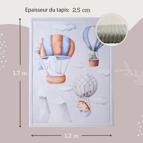 Tapis enfant à mémoire de forme cloud dino Dino 3 - vertbaudet enfant 