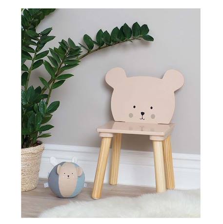 Chaise ours en bois Rose 3 - vertbaudet enfant 