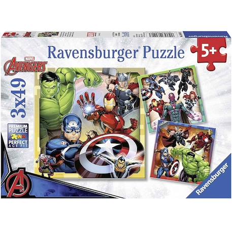 Puzzle les puissants avengers 3x49 pcs Bleu 1 - vertbaudet enfant 