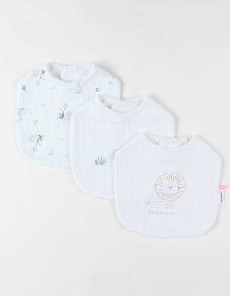 Lot de 3 bavoirs imprimé savane en jersey gaufré Beige 6 - vertbaudet enfant 