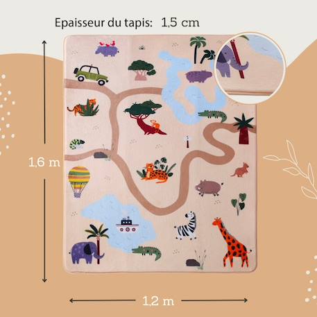 Tapis de jeu enfant à mémoire de forme cloud play safari Play safari 3 - vertbaudet enfant 