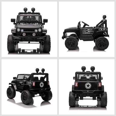 Voiture 4x4 électrique enfant 2 moteurs 35 w 5 km/h max. Télécommande effets lumineux sonores Noir 5 - vertbaudet enfant 