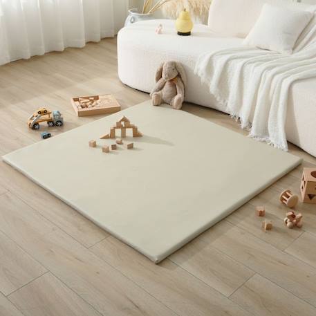 Tapis enfant à mémoire de forme cuir vegan padded Cream+Sand 1 - vertbaudet enfant 