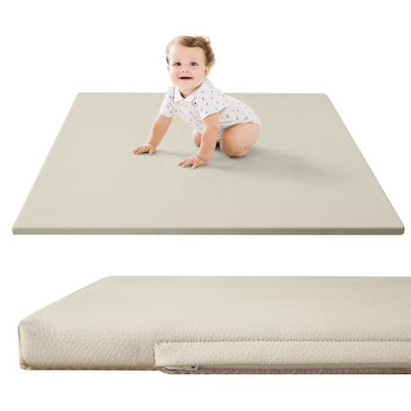 Tapis enfant à mémoire de forme cuir vegan padded Cream+Sand 5 - vertbaudet enfant 