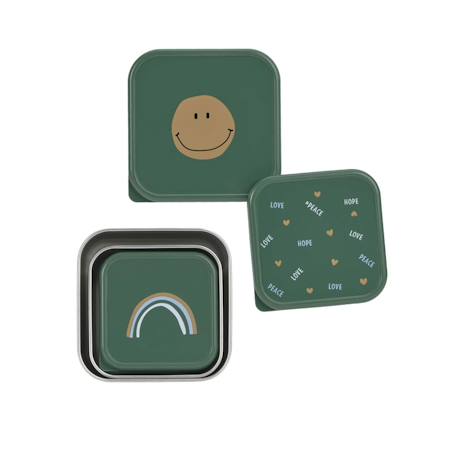Lot de 3 boites gigognes en inox happy rascals smile Vert 4 - vertbaudet enfant 