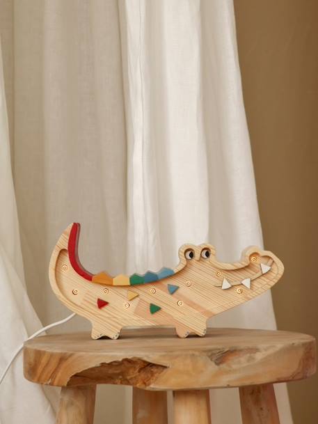 Petite lampe veilleuse crocodile bois Beige 5 - vertbaudet enfant 