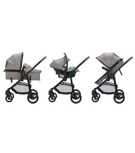 Poussette 3 en 1 i-size avec assise convertible en nacelle et cosi, haze Gris mineral 4 - vertbaudet enfant 