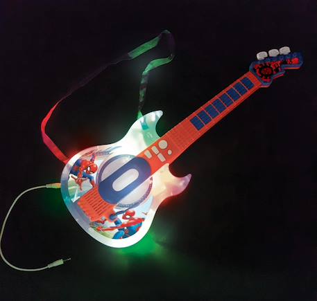 Guitare électronique lumineuse avec lunettes et micro spider-man Bleu 3 - vertbaudet enfant 