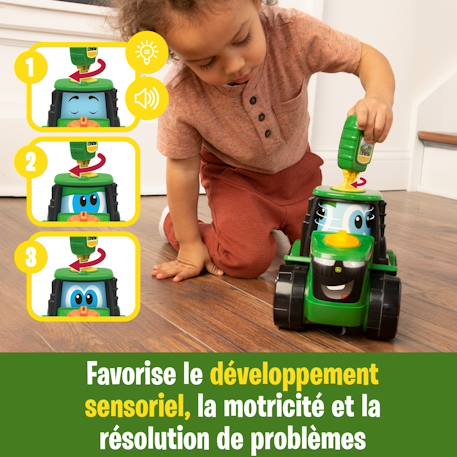 Johnny tracteur key & go -  interactif dès 18 mois Vert 5 - vertbaudet enfant 