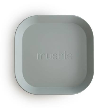 Lot de 2 assiettes carrées Ivoire+Sage 4 - vertbaudet enfant 