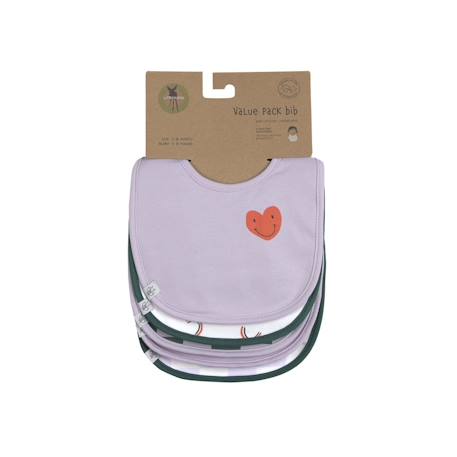 Lot de 5 bavoirs en éponge imperméable Bleu+Jaune/bleu+Rose 14 - vertbaudet enfant 