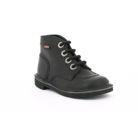 Bottillons enfant kick col Marron fonce+Noir+Noir piqure noire+Noir vernis 6 - vertbaudet enfant 