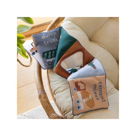 Livre d'activités en tissu busy builders Bleu & gris 2 - vertbaudet enfant 