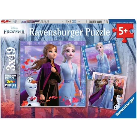 Puzzle disney la reine des neiges 3x49 pcs Bleu 1 - vertbaudet enfant 