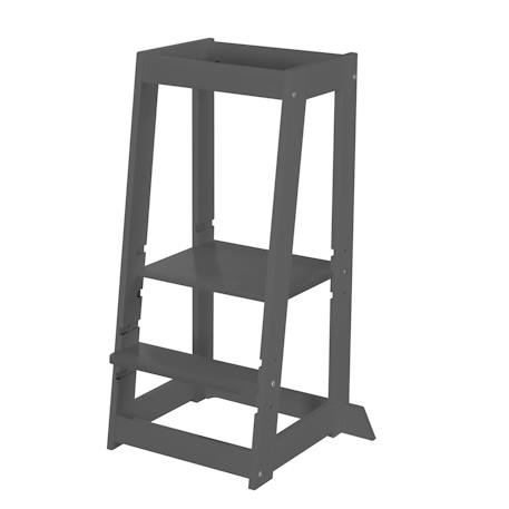 Tour d'apprentissage évolutive en bambou fsc® Anthracite+Blanc+Blanc - naturel+Naturel 1 - vertbaudet enfant 