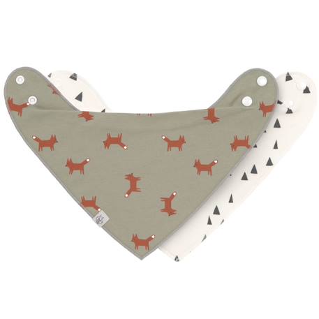 Lot de 2 bavoirs bandanas Vert 1 - vertbaudet enfant 