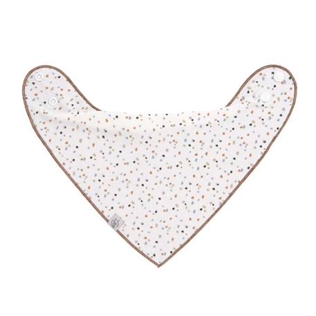 Lot de 2 bavoirs bandanas Blanc+Ecru imprimé 5 - vertbaudet enfant 