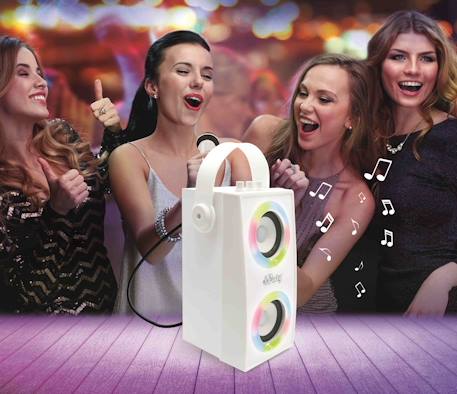 Enceinte bluetooth portable avec micro et effets lumineux iparty Blanc 2 - vertbaudet enfant 