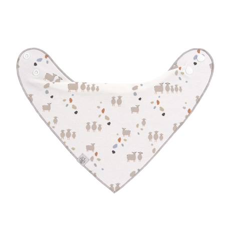 Lot de 2 bavoirs bandanas Blanc+Ecru imprimé 2 - vertbaudet enfant 