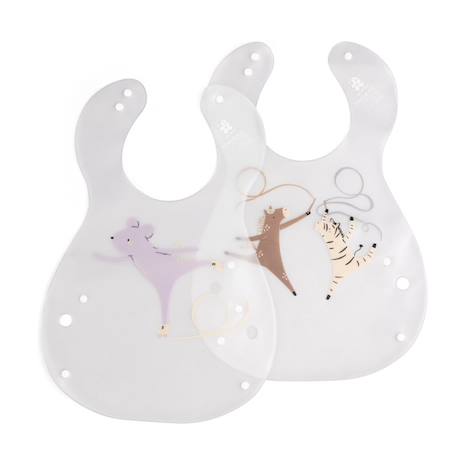 Bavoirs imprimés (2pcs) en eva transparent Marron+Multicolore+Transparent 6 - vertbaudet enfant 