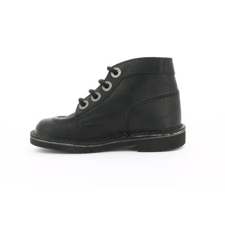 Bottillons enfant kick col Marron fonce+Noir+Noir piqure noire+Noir vernis 9 - vertbaudet enfant 