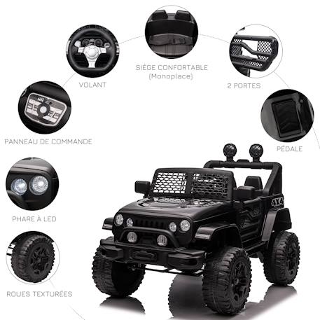 Voiture 4x4 électrique enfant 2 moteurs 35 w 5 km/h max. Télécommande effets lumineux sonores Noir 6 - vertbaudet enfant 