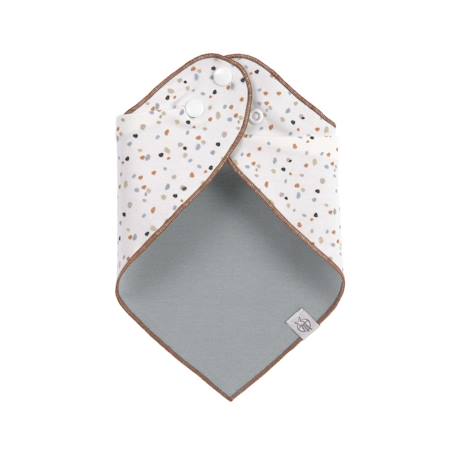Lot de 2 bavoirs bandanas Blanc+Ecru imprimé 3 - vertbaudet enfant 