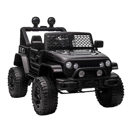 Voiture 4x4 électrique enfant 2 moteurs 35 w 5 km/h max. Télécommande effets lumineux sonores Noir 1 - vertbaudet enfant 