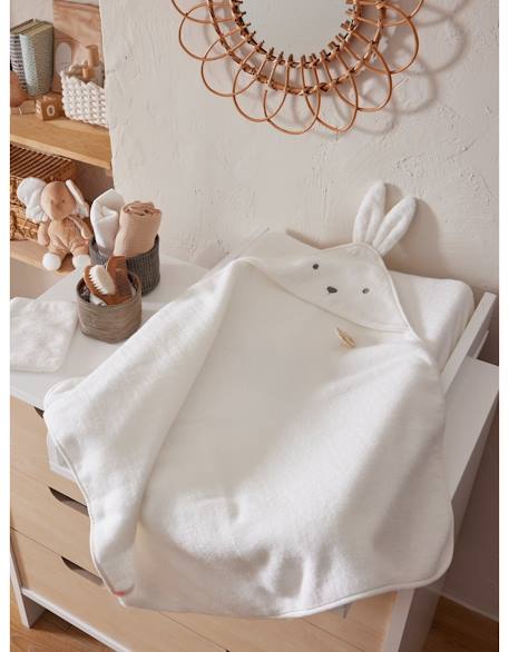 Cape de bain éponge blanc snow+Rose moka 6 - vertbaudet enfant 