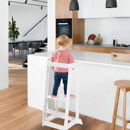 Tour d'apprentissage évolutive en bambou fsc® Anthracite+Blanc+Blanc - naturel+Naturel 7 - vertbaudet enfant 