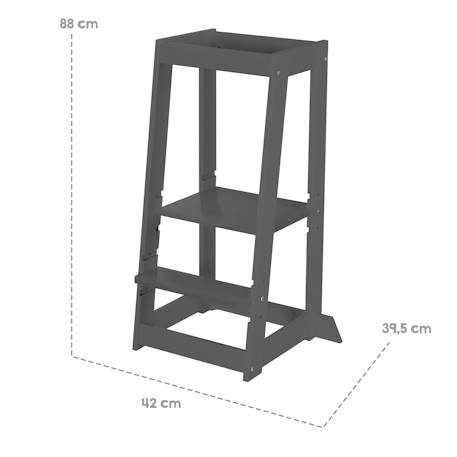 Tour d'apprentissage évolutive en bambou fsc® Anthracite+Blanc+Blanc - naturel+Naturel 3 - vertbaudet enfant 