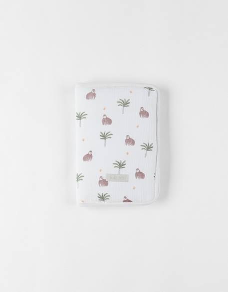 Protège carnet de santé en mousseline Ecru tropical 1 - vertbaudet enfant 